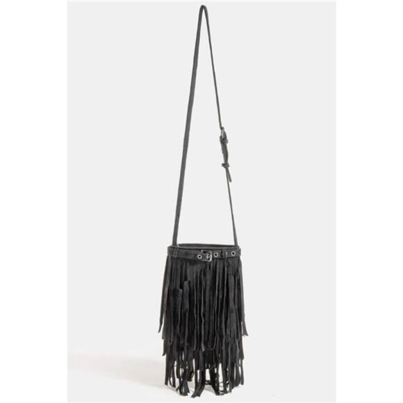 Fame Long Fringe Bucket Shoulder Bag - Picture 1 of 8